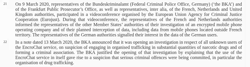 EncroChat Judgment 2024, ΒΆ21β22