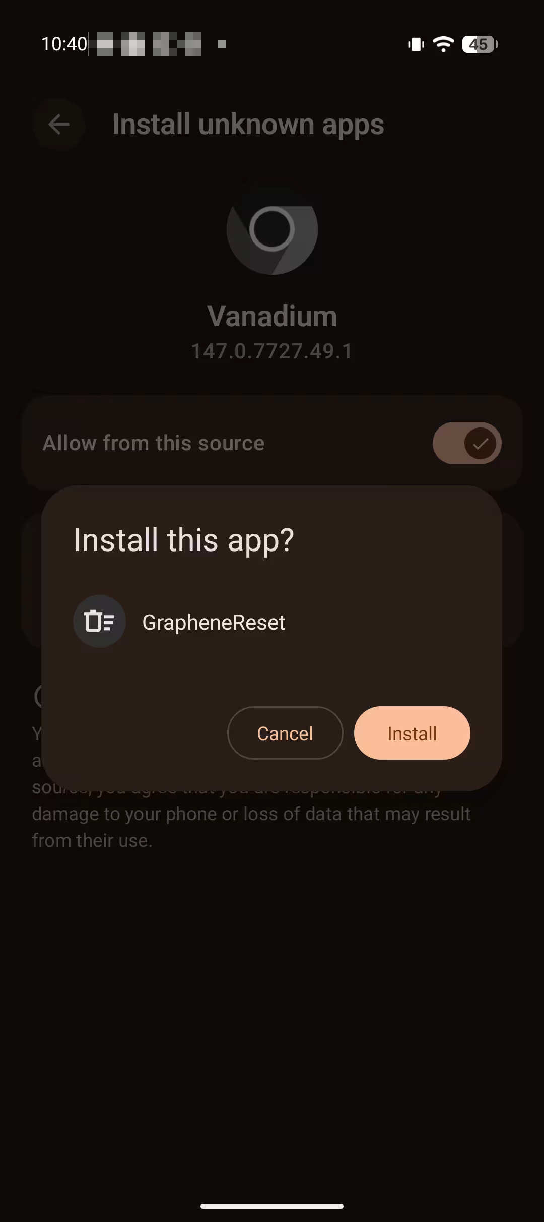 Confirming installation